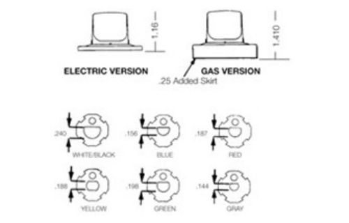 Picture of 4-WAY KNOB, WHITE, GAS